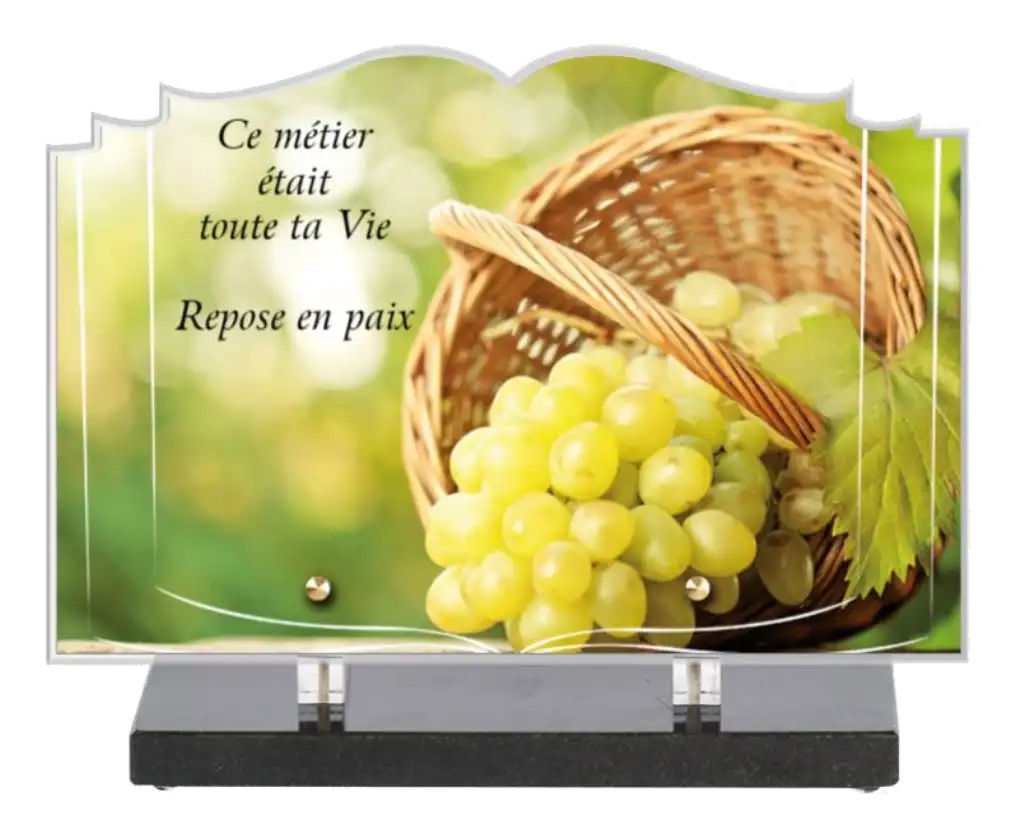 Plaque funéraire personnalisée sur le thème de l’agriculture