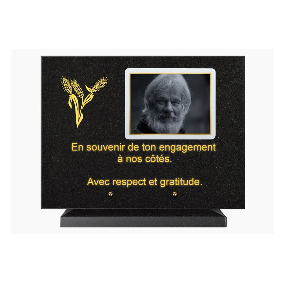 Plaque granit CG-04 - Plaques Funéraires Créations®