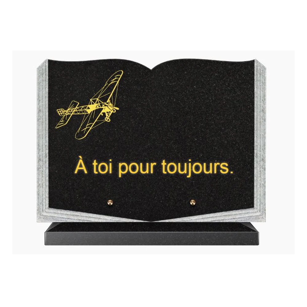 Plaque granit CG-06 - Plaques Funéraires Créations®