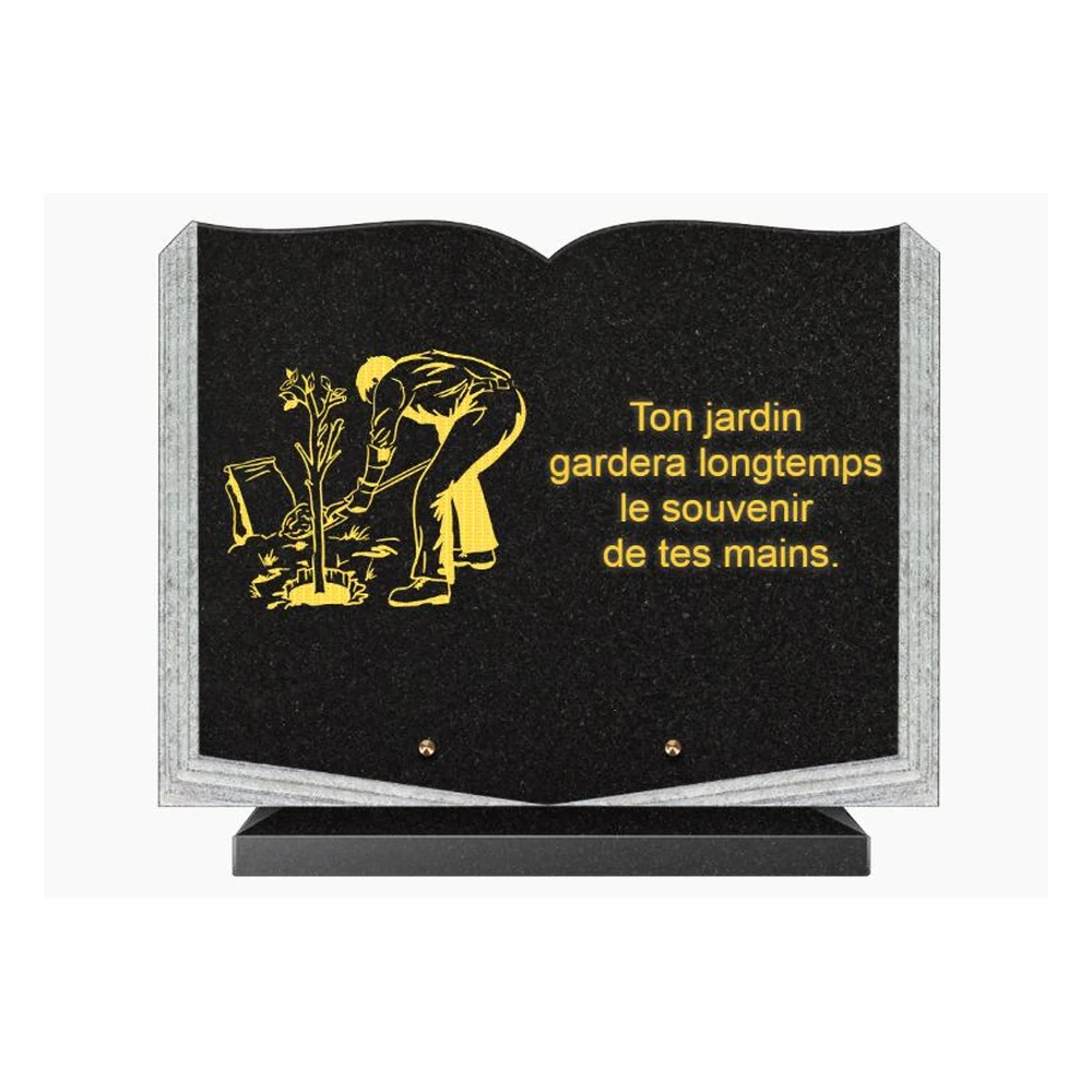 Plaque granit CG-07 - Plaques Funéraires Créations®