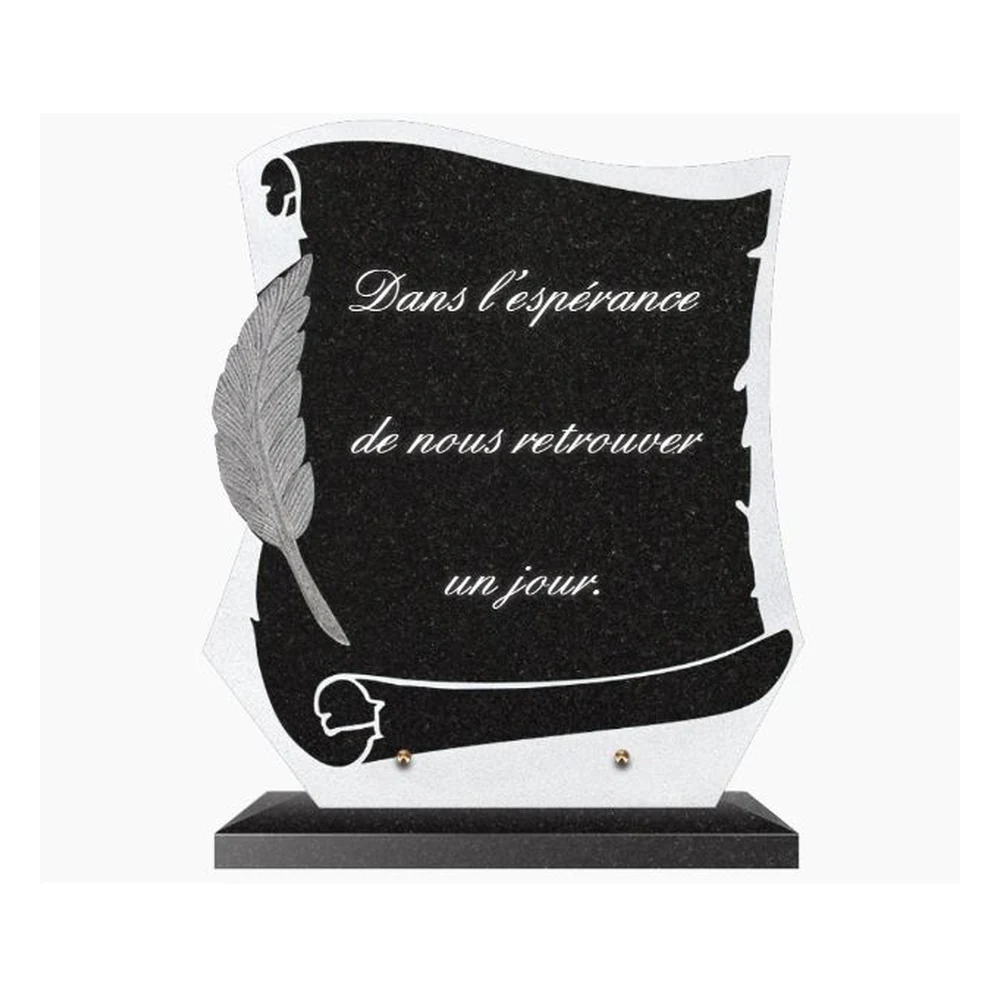 Plaque granit CG-19 - Plaques Funéraires Créations®