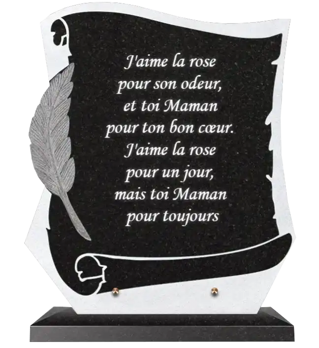 Plaque funéraire en granit personnalisée