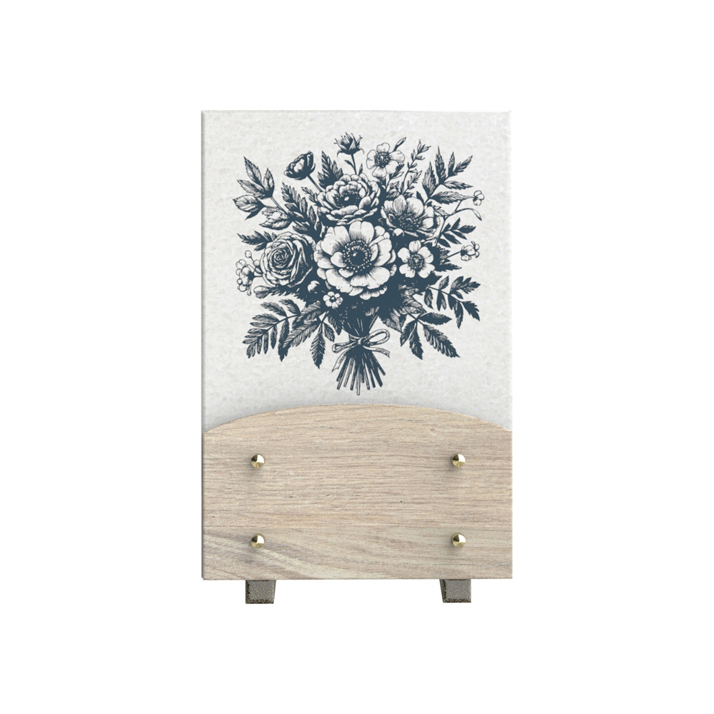 Plaque funéraire BLEUET – Plaques Funéraires Créations® – vue complémentaire
