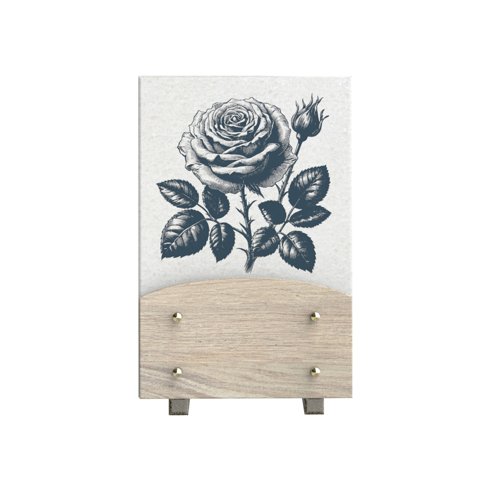 Plaque funéraire BLEUET – Plaques Funéraires Créations® – vue complémentaire