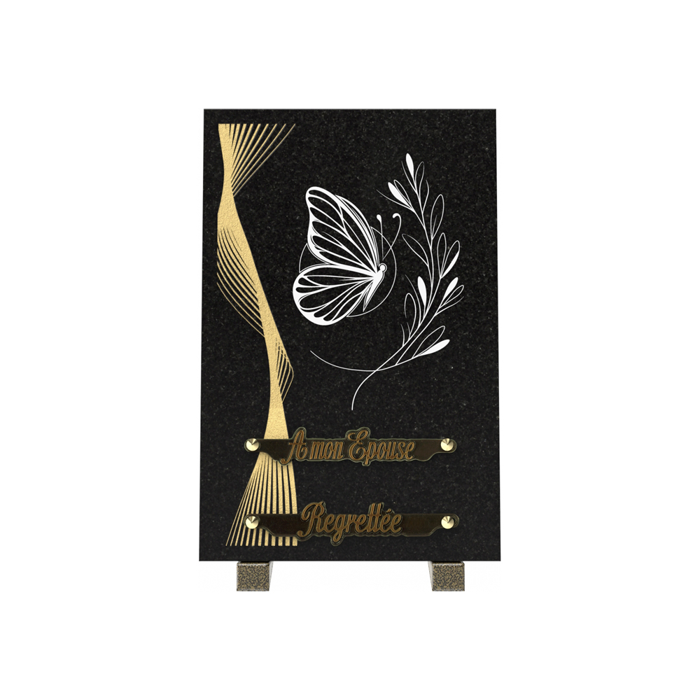 Plaque funéraire RÉVERBE – Plaques Funéraires Créations® – vue complémentaire