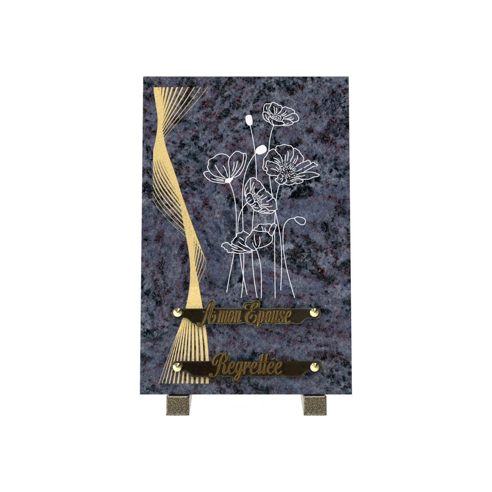 Plaque funéraire RÉVERBE – Plaques Funéraires Créations® – vue complémentaire