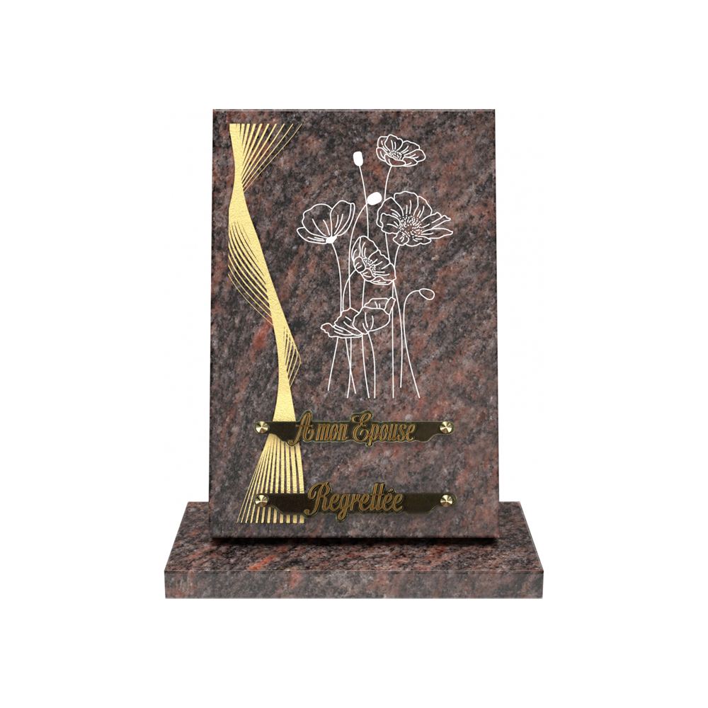 Plaque funéraire RÉVERBE – Plaques Funéraires Créations® – vue complémentaire