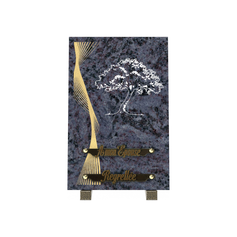 Plaque funéraire RÉVERBE – Plaques Funéraires Créations® – vue complémentaire