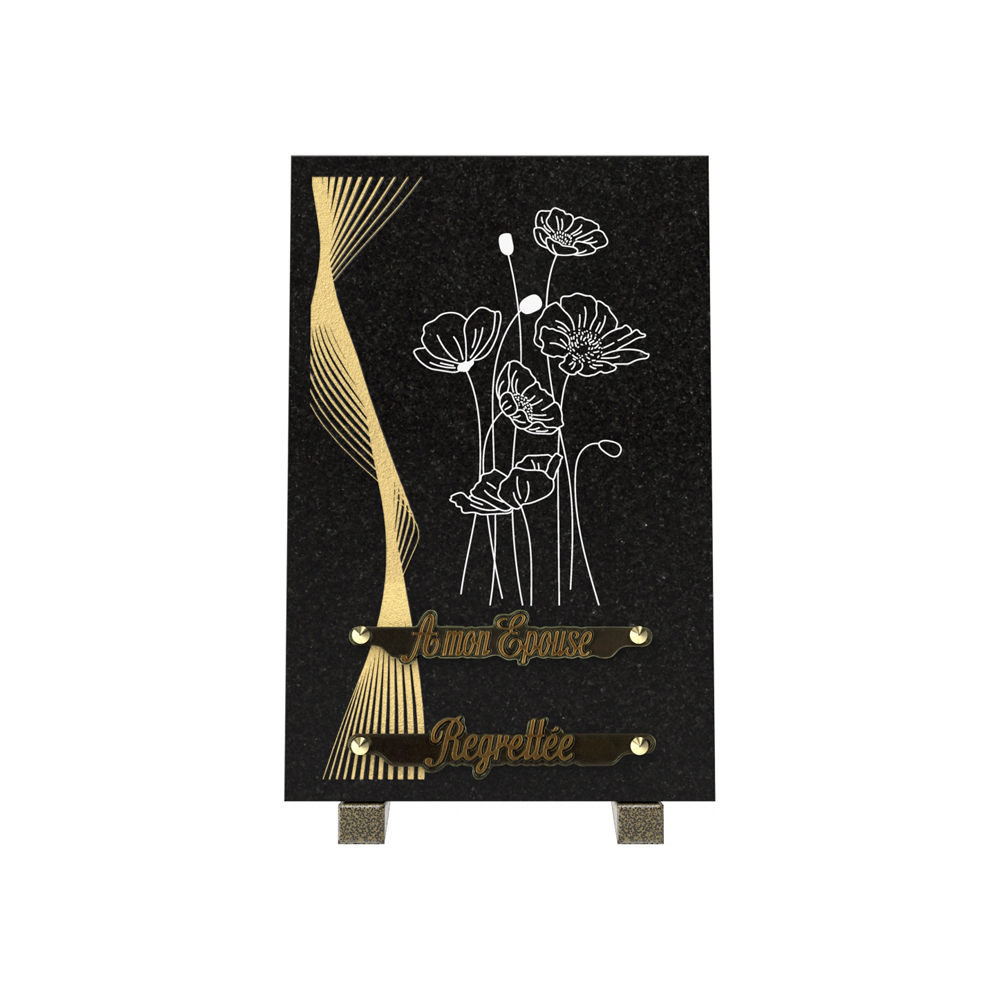 Plaque funéraire RÉVERBE – Plaques Funéraires Créations® – vue complémentaire