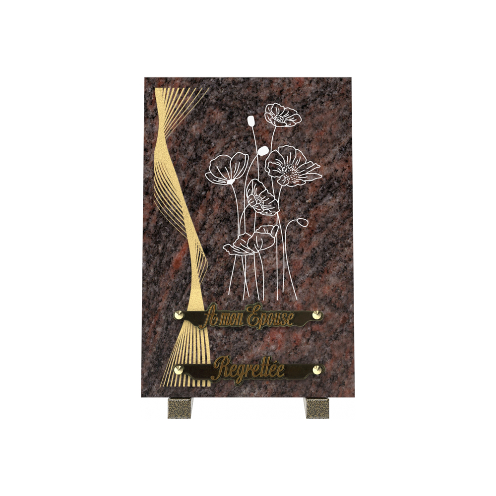 Plaque funéraire RÉVERBE – Plaques Funéraires Créations® – vue complémentaire
