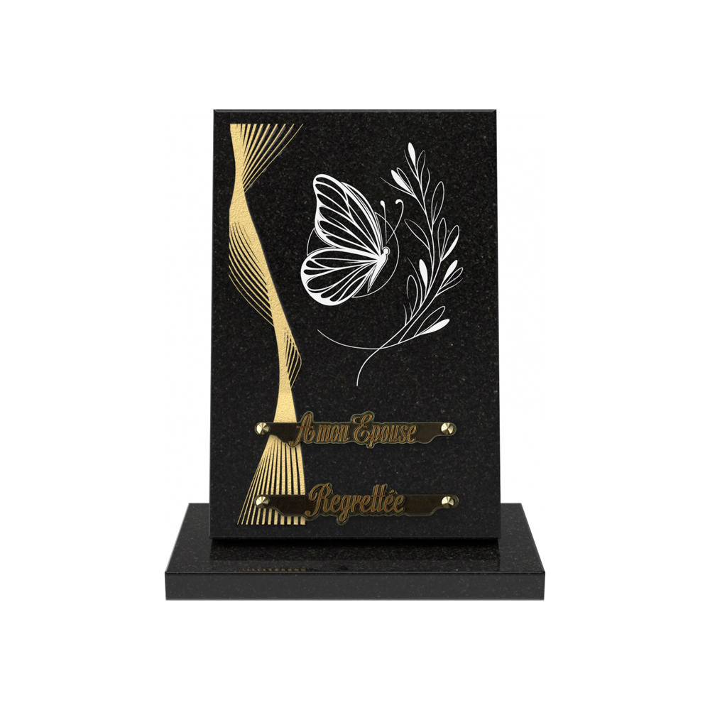 Plaque funéraire RÉVERBE – Plaques Funéraires Créations® – vue complémentaire