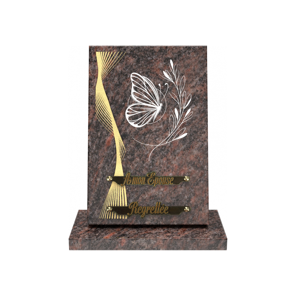 Plaque funéraire RÉVERBE – Plaques Funéraires Créations® – vue complémentaire