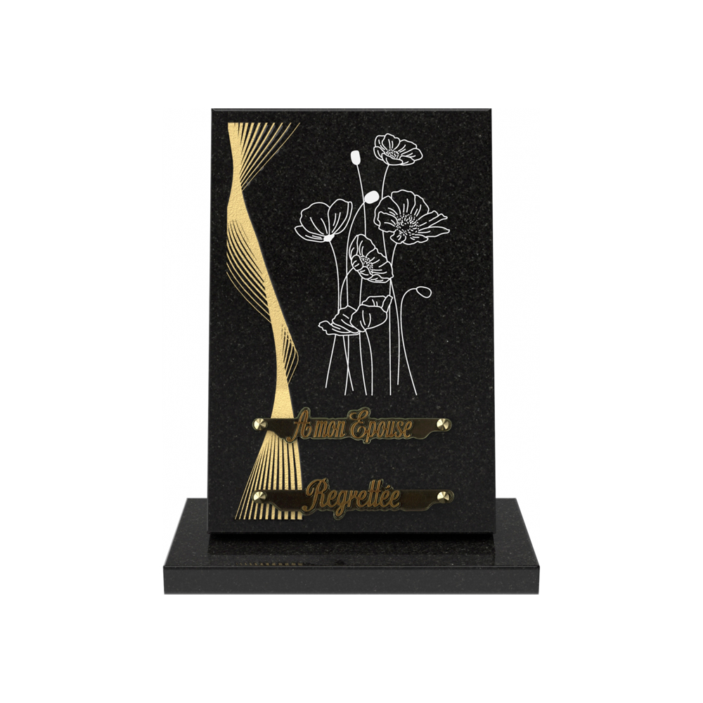 Plaque funéraire RÉVERBE – Plaques Funéraires Créations® – vue complémentaire