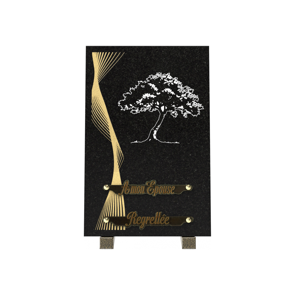 Plaque funéraire RÉVERBE – Plaques Funéraires Créations® – vue complémentaire