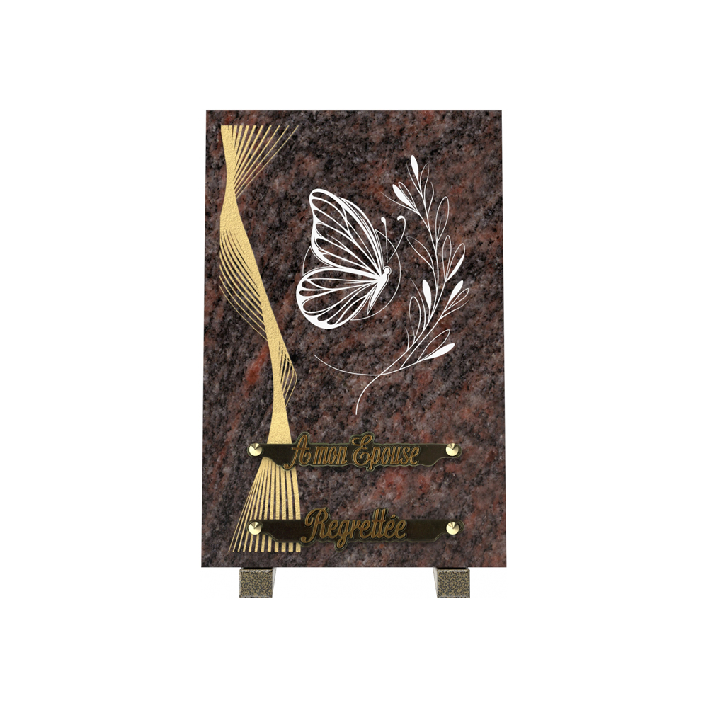 Plaque funéraire RÉVERBE – Plaques Funéraires Créations® – vue complémentaire