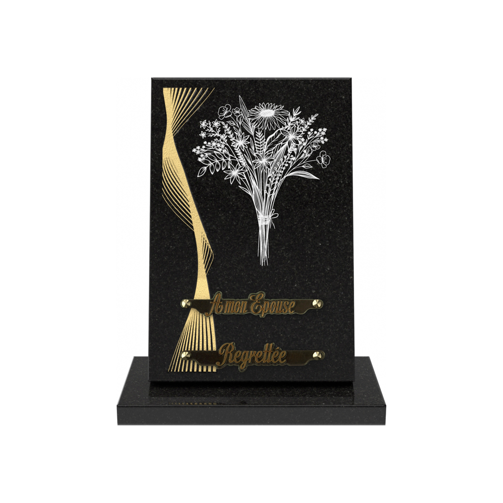 Plaque funéraire RÉVERBE – Plaques Funéraires Créations® – vue complémentaire