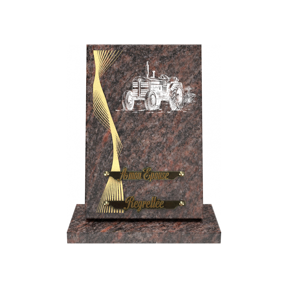 Plaque funéraire RÉVERBE – Plaques Funéraires Créations® – vue complémentaire