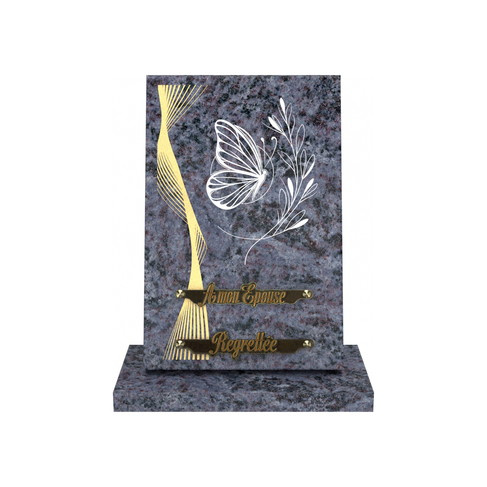 Plaque funéraire RÉVERBE – Plaques Funéraires Créations® – vue complémentaire