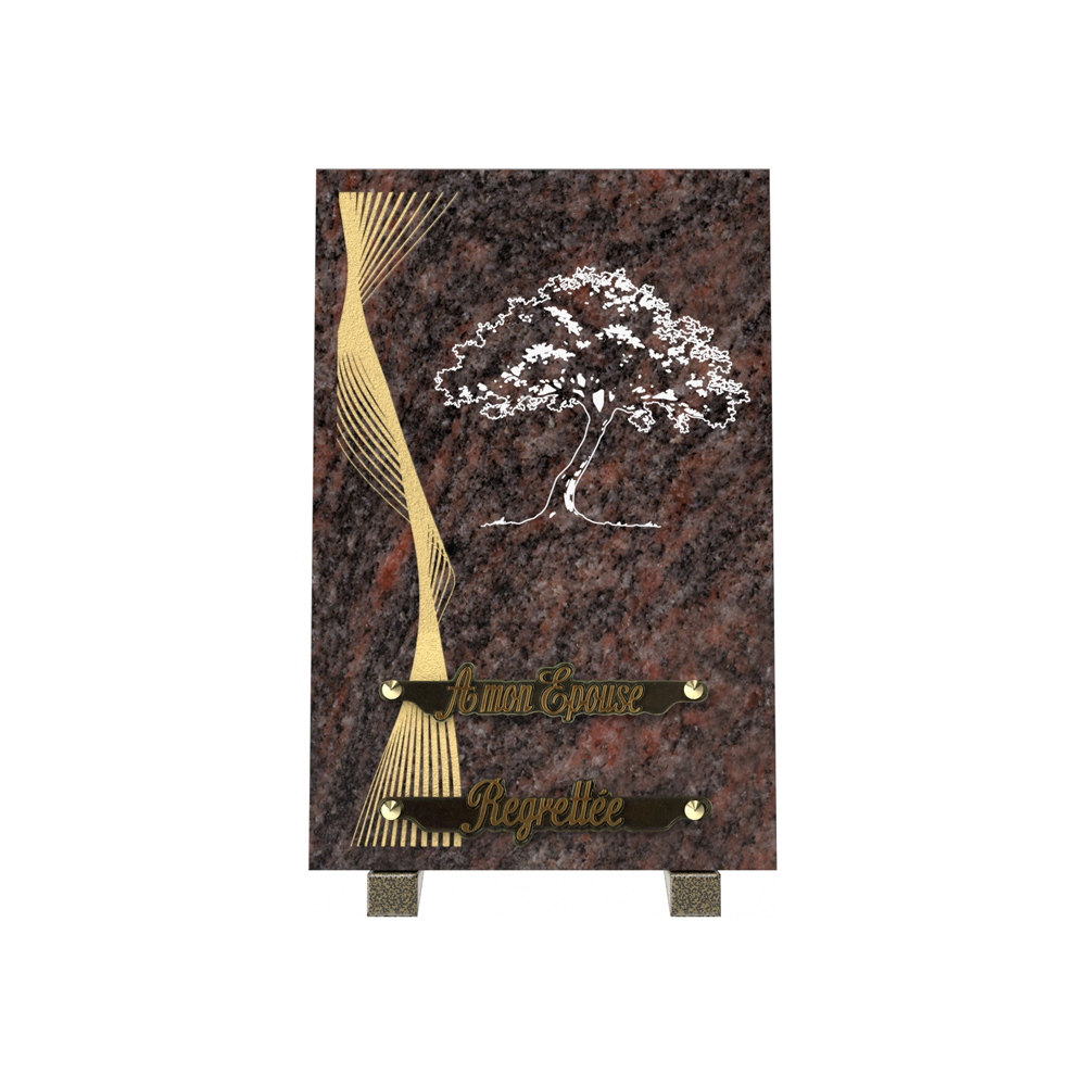 Plaque funéraire RÉVERBE – Plaques Funéraires Créations® – vue complémentaire