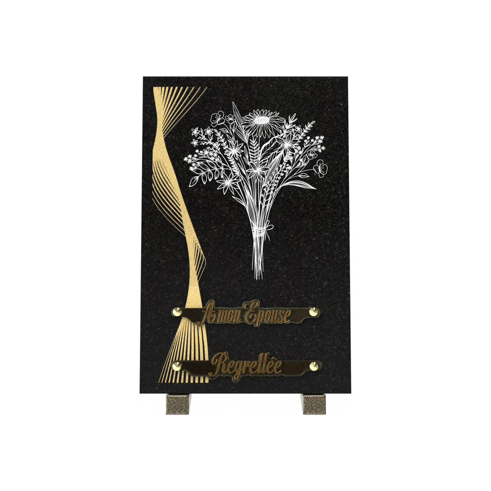 Plaque funéraire RÉVERBE – Plaques Funéraires Créations® – vue complémentaire