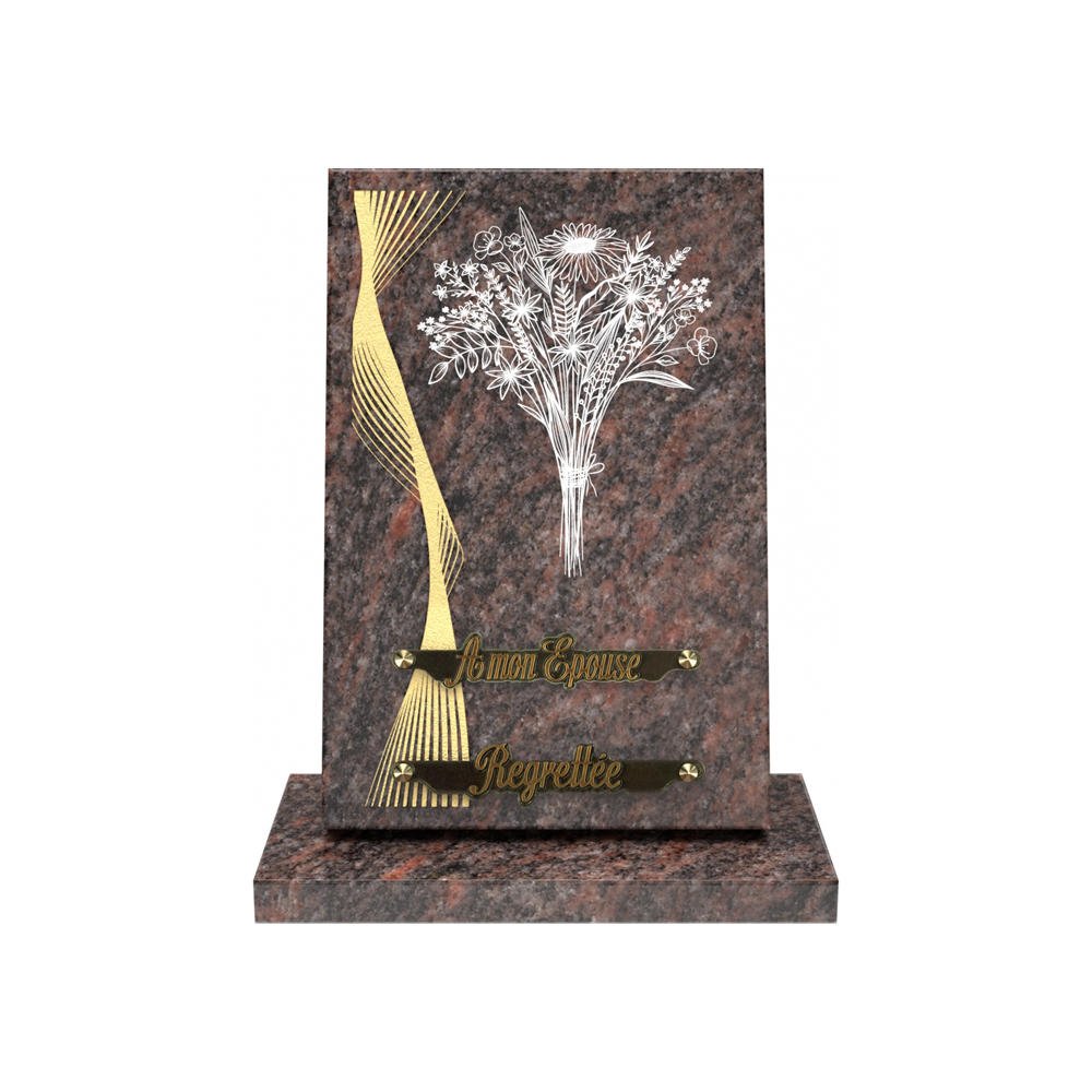 Plaque funéraire RÉVERBE – Plaques Funéraires Créations® – vue complémentaire