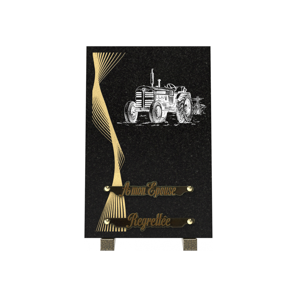 Plaque funéraire RÉVERBE – Plaques Funéraires Créations® – vue complémentaire