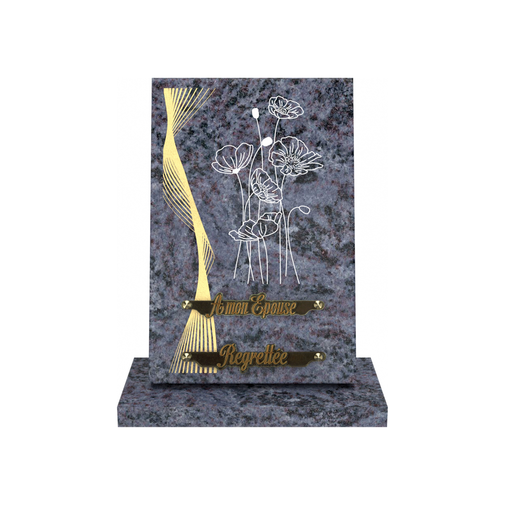 Plaque funéraire RÉVERBE – Plaques Funéraires Créations® – vue complémentaire