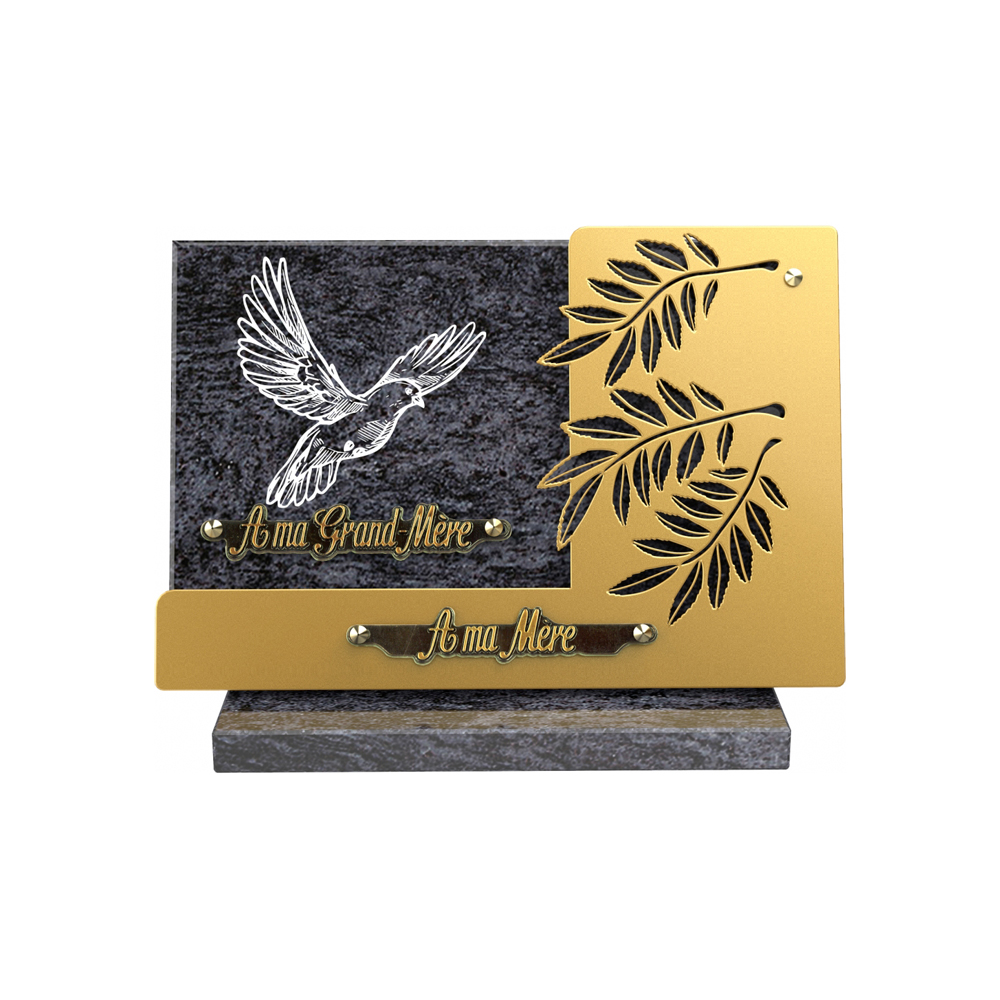 Plaque funéraire MANTILLE – Plaques Funéraires Créations® – vue complémentaire