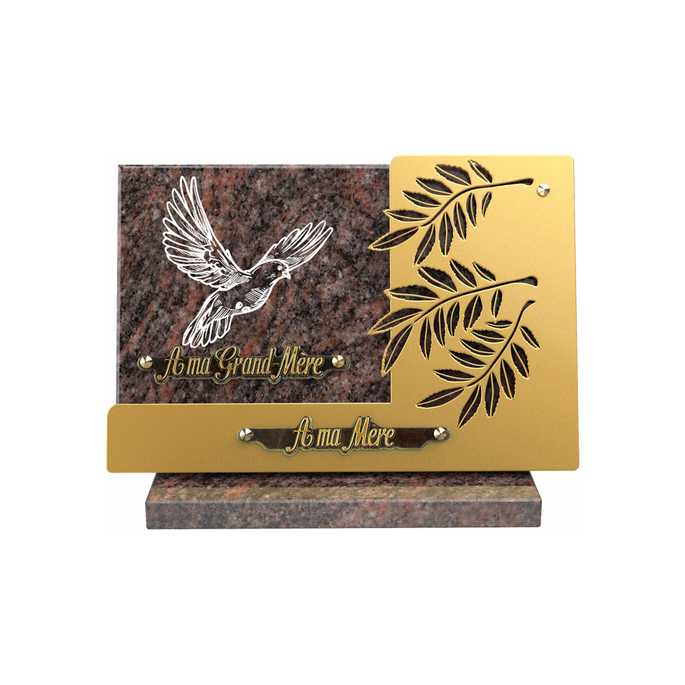 Plaque funéraire MANTILLE – Plaques Funéraires Créations® – vue complémentaire