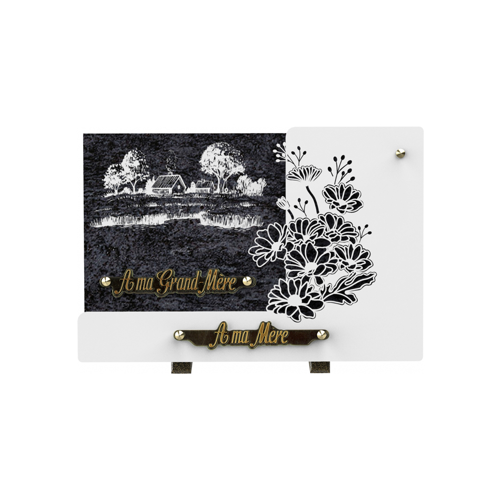 Plaque funéraire MANTILLE – Plaques Funéraires Créations® – vue complémentaire