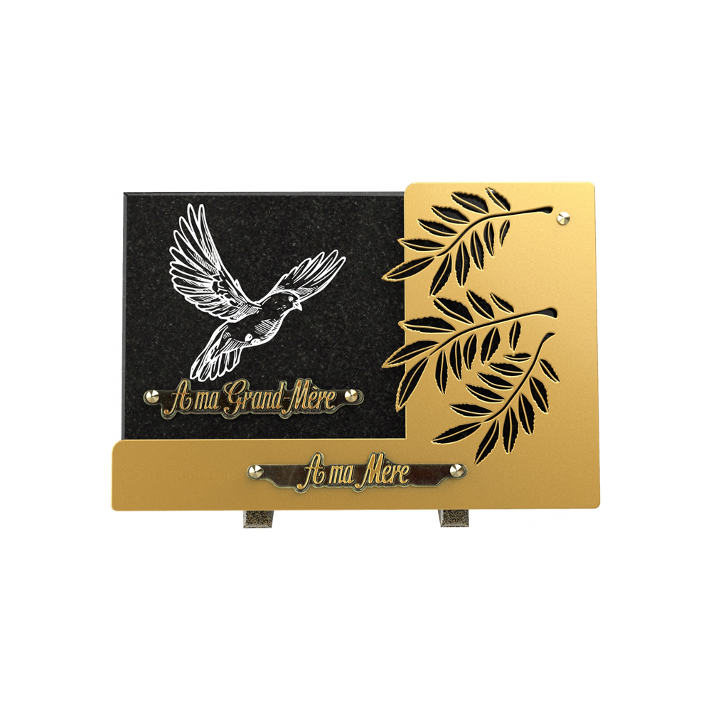 Plaque funéraire MANTILLE – Plaques Funéraires Créations® – vue complémentaire