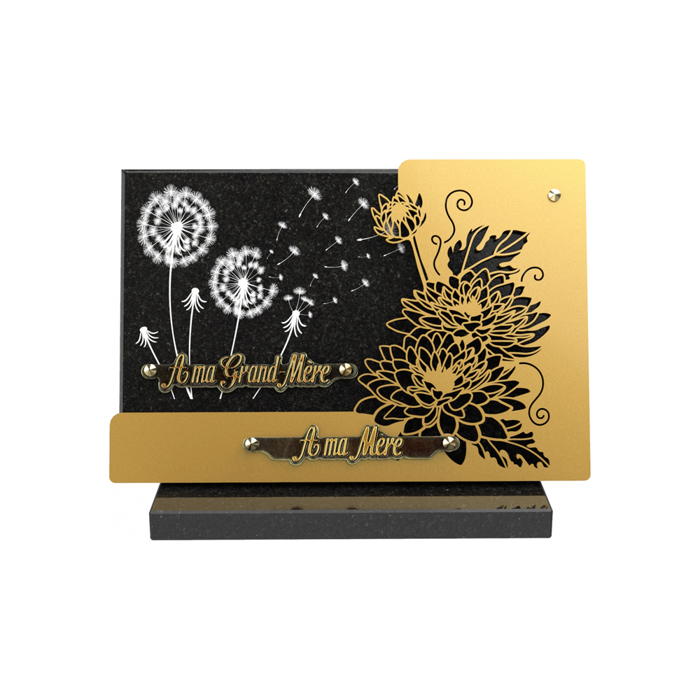 Plaque funéraire MANTILLE – Plaques Funéraires Créations® – vue complémentaire