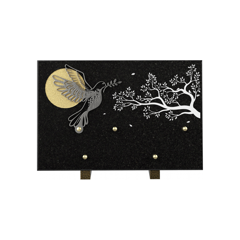 Plaque funéraire SOMPTUEUX – Plaques Funéraires Créations® – vue complémentaire