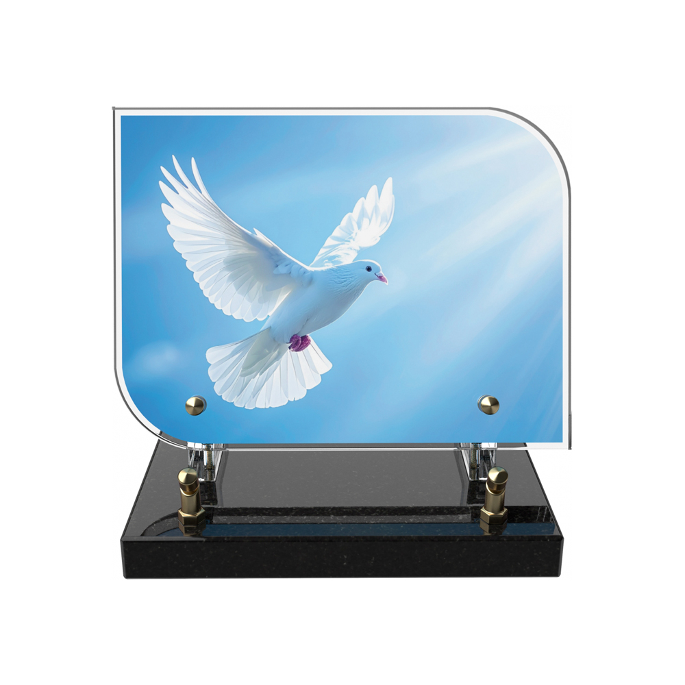 Plaque funéraire RECTANGLE ARRONDI – Plaques Funéraires Créations® – vue complémentaire