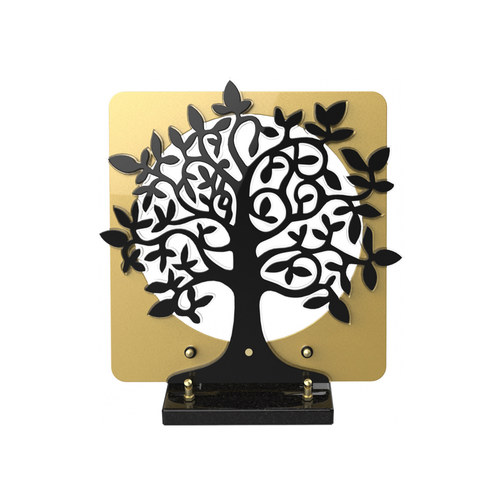 Plaque funéraire ARBRE CARRÉ – Plaques Funéraires Créations® – vue complémentaire