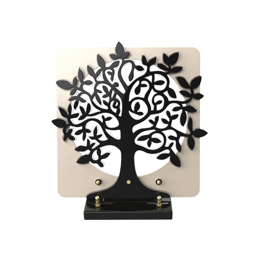 Plaque funéraire ARBRE CARRÉ – Plaques Funéraires Créations® – vue complémentaire