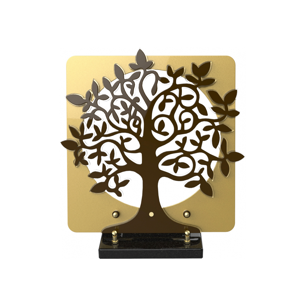 Plaque funéraire ARBRE CARRÉ – Plaques Funéraires Créations® – vue complémentaire