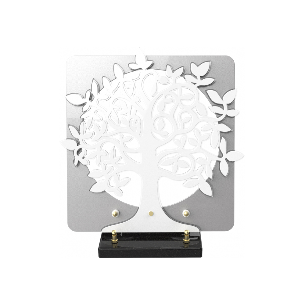 Plaque funéraire ARBRE CARRÉ – Plaques Funéraires Créations® – vue complémentaire