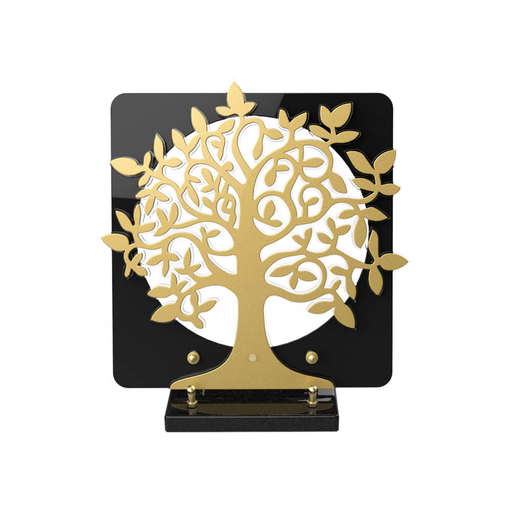 Plaque funéraire ARBRE CARRÉ – Plaques Funéraires Créations® – vue complémentaire