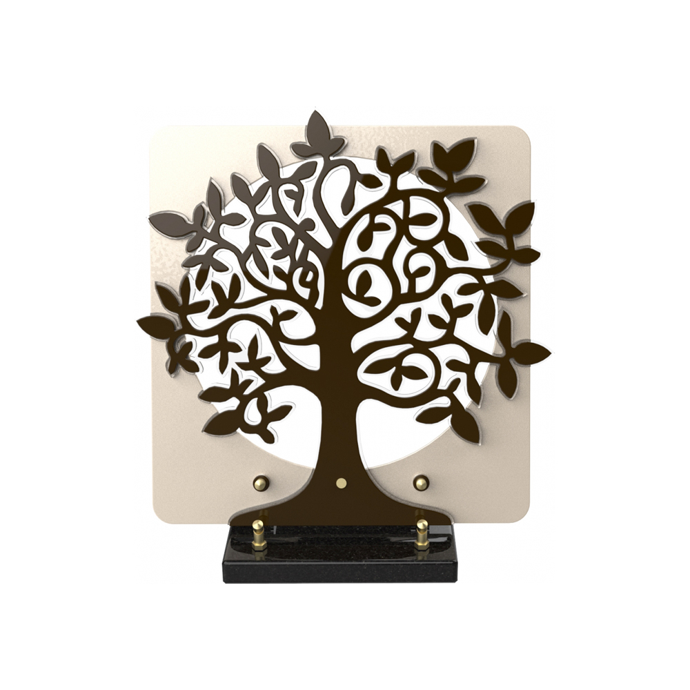 Plaque funéraire ARBRE CARRÉ – Plaques Funéraires Créations® – vue complémentaire