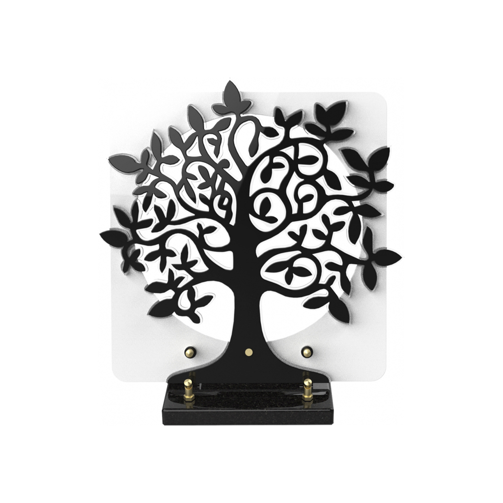 Plaque funéraire ARBRE CARRÉ – Plaques Funéraires Créations® – vue complémentaire