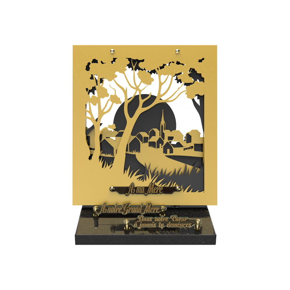 Plaque funéraire LIGHT BOX – Plaques Funéraires Créations® – vue complémentaire