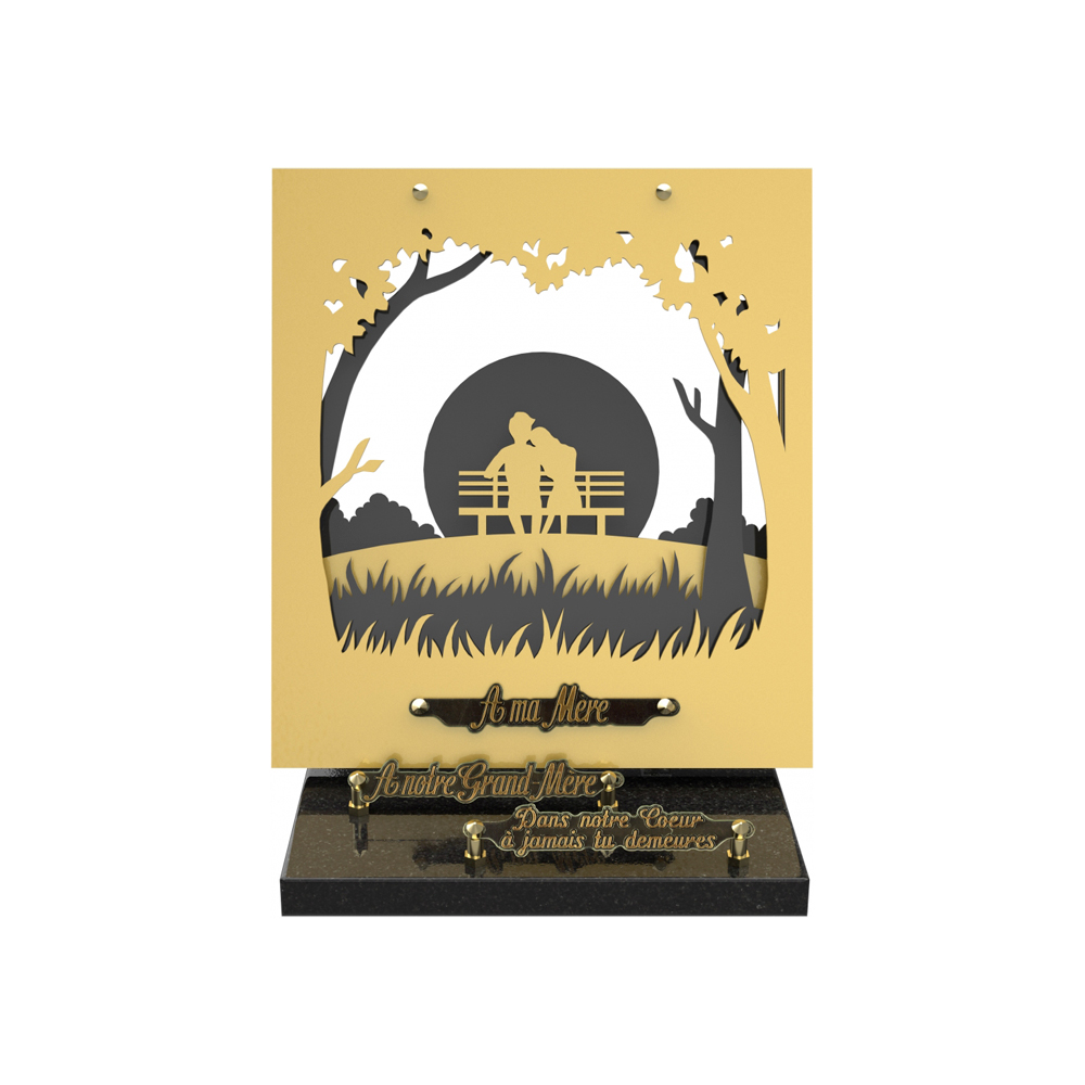 Plaque funéraire LIGHT BOX – Plaques Funéraires Créations® – vue complémentaire