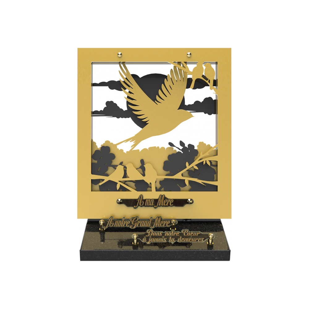 Plaque funéraire LIGHT BOX – Plaques Funéraires Créations® – vue complémentaire
