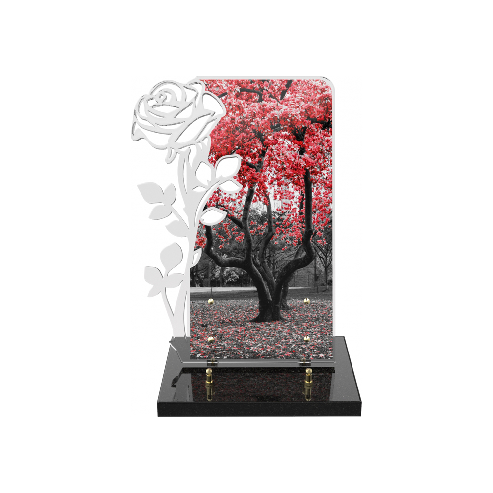 Plaque funéraire CRYSTAL ROSE – Plaques Funéraires Créations® – vue complémentaire