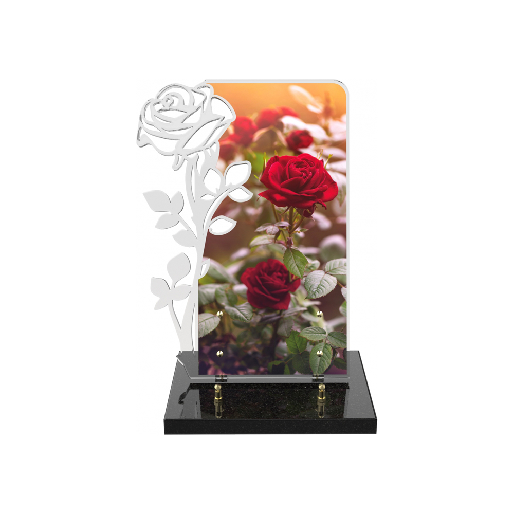 Plaque funéraire CRYSTAL ROSE – Plaques Funéraires Créations®