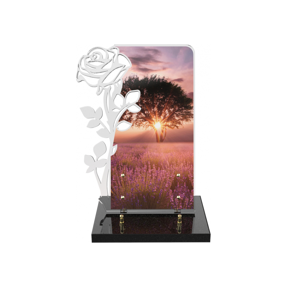 Plaque funéraire CRYSTAL ROSE – Plaques Funéraires Créations®