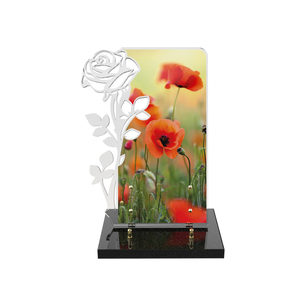 Plaque funéraire CRYSTAL ROSE – Plaques Funéraires Créations® – vue complémentaire