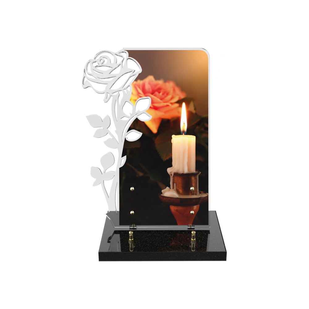 Plaque funéraire CRYSTAL ROSE – Plaques Funéraires Créations® – vue complémentaire