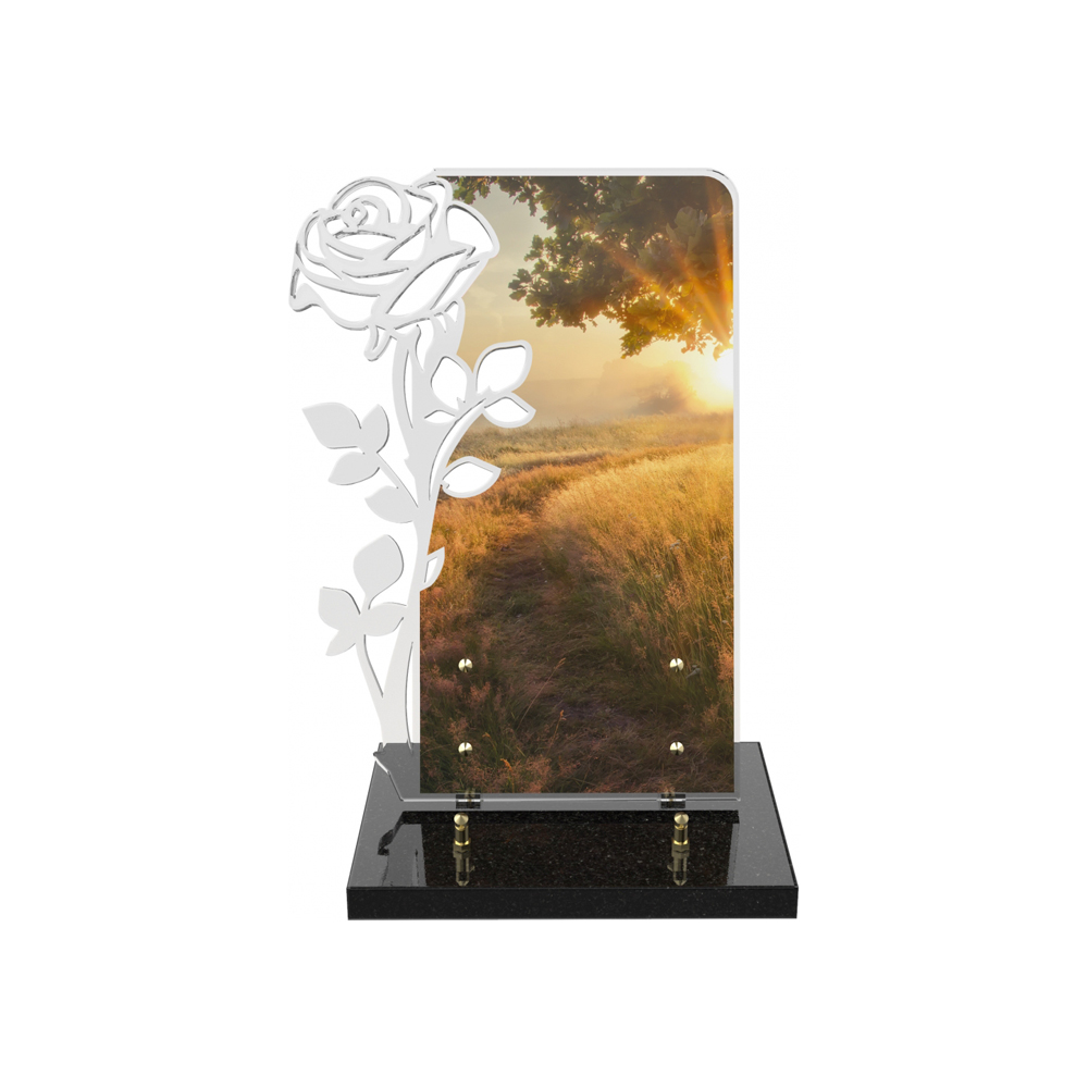 Plaque funéraire CRYSTAL ROSE – Plaques Funéraires Créations® – vue complémentaire